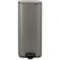 Brabantia 238161, 30 l, Rektangulär, Stål, Platina, Pedal, Stål