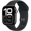 Apple Watch Series 10 (GPS + Cellular) - 42 mm - jet svart aluminium - smartklokke med sportsbånd - fluorelastomer - svart - båndbredde: S/M - 64 GB - LTE, Wi-Fi 4, UWB, Bluetooth - 4G - 29.3 g