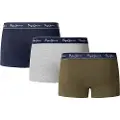 Pepe Jeans for man. PMU11195 Set 3 boxer shorts Solid green, grey, navy (M), Homewear, Cotton