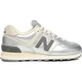 New Balance for woman. WL574V2 Leather Sneakers 574 silver (40), Flat, Laces, Casual
