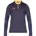 Puma individualCUP Football Quarter-Zip Top Men, Clothing, Navy/Glowing Red/Heat Fire, XL