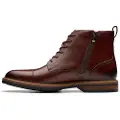 Clarks for man. 26179733 Aldwin Cap Leather Ankle Boots brown (43), Flat, Laces, Zip, Casual