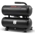 Vevor luftkompressor, 4,6 gallon ståltank, 1 hk 2,0 CFM ved 90 psi oljefri luftkompressor og maks. 120 psi trykk, 80 dB ultrastille bærbar kompressor, for bilreparasjon, dekkpåfylling, sprøytelakering
