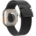 Hurtel Milanese armbånd til Apple klokke 42/44/45/46/49 mm - Svart