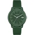Lacoste for man. 2011238 Silicone watch 12.12 Move with three green hands (OSFA), Casual, Bracelet, Aluminum