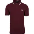 Fred perry for man. M3600 Maroon piped polo shirt (M), Casual, Cotton, Short sleeve
