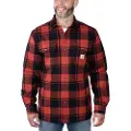 Carhartt Lined Flannel Shirt Jacket Mens Red Ochre S