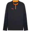 Puma individualCUP Football Quarter-Zip Top Men, Clothing, Navy/Glowing Red/Heat Fire, XL