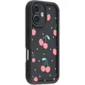 Mtp Products iPhone 16 Plus Stilig støtsikkert TPU-deksel med forhøyede kanter - svart / Kirsebær