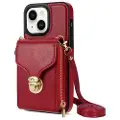 Mtp Products iPhone 14 alt-i-ett-deksel med lommebok og stropp - rød