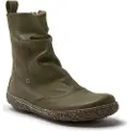 El naturalista for woman. 2N7222FEE505_0G3 Leather ankle boots N722 Natural Grain Forest/Nido (36), Flat, 1 to 3 cm, Casual, Green