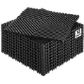 Vevor sammenlåsende dreneringsmatte, 12” x 12” modulær sammenlåsende pute, 12 stk. skjøtematter, sklisikre svarte PP dreneringsgulvfliser og dusjmatte, for garasje, hage, kjøkken og utendørs