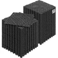 Vevor Modulær sammenlåsende dreneringsmatte, 55-pakning 30 x 30 cm skjøtematter, myke PVC-sammenlåsende dreneringsgulvfliser, sklisikre dreneringshull for toalett, bad, kjøkken, basseng, vått, svart