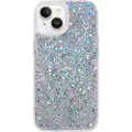 Mtp Products iPhone 15 Glitter Flakes TPU-deksel - Sølv