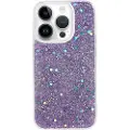 Mtp Products iPhone 15 Pro Glitter Flakes TPU-deksel - Lilla