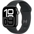 Apple Watch Series 10 GPS + Cellular 42mm - Jet Black Aluminium Case with Black Sport Band - M/L