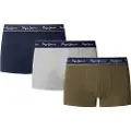 Pepe Jeans for man. PMU11195 Set 3 boxer shorts Solid green, grey, navy (XL), Homewear, Cotton