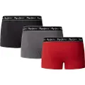 Pepe Jeans for man. PMU11195 Set 3 boxer shorts Solid red, grey, black (XL), Homewear, Cotton