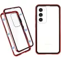 Mtp Products Samsung Galaxy S23+ 5G Magnetic Deksel med Herdet Glass - Rød