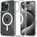 Tech-Protect iPhone 16 Pro Flexair Glitter Magnetisk Hybrid-deksel - Gjennomsiktig
