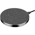 GreyLime 15W round wireless charger in fabric and metal - Grey