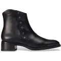 Wonders for woman. D-1807 Leather ankle boots Bonjour 07 black (40), 1 to 3 cm, Zip, Casual