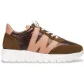 Wonders for woman. A-2476 Brown Racer Leather Sneakers (36), 3 to 5 cm, Laces, Casual
