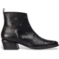 Wonders for woman. D-2002 Fei 02 leather ankle boots black (40), 3 to 5 cm, Zip, Casual