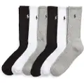 Ralph Lauren for man. 449950140001 Set of 6 pairs of half-round socks black, white, grey (OSFA), Homewear, Cotton