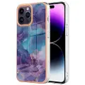 Mtp Products iPhone 16 Pro Marmormønster Galvanisert IMD TPU-deksel - Lilla