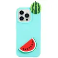 Mtp Products 3D Cartoon iPhone 14 Pro Max TPU-deksel - Vannmelon