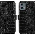 Mtp Products Motorola Moto G (2023) Crocodile Series Lommebok-deksel i Lær med RFID - Svart