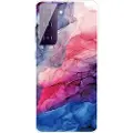 Mtp Products Marble Pattern Electroplated IMD Samsung Galaxy S21 FE 5G TPU-deksel - Blå / Rosa