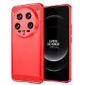 Mtp Products Xiaomi 14 Ultra Børstet TPU Deksel - Karbonfiber - Rød