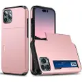 Mtp Products iPhone 15 Pro Hybrid-deksel med Skyvekortspor - Roségull
