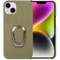 Mtp Products iPhone 14 Plus Lær Belagt Deksel med Ringholder - Mørkegrønn