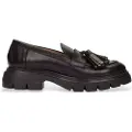 Wonders for woman. A-4303 Bones leather loafers black (37), 3 to 5 cm, None, Casual