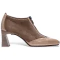 Hispanitas for woman. HI254324 Brown Atlanta Leather Shoes (39), 5 to 8 cm, Zip, Casual