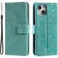 Mtp Products Mandala Series iPhone 14 Lommebok-deksel - Grønn