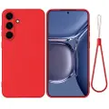 Mtp Products Samsung Galaxy S25 FE Flytende silikon-deksel med håndstropp - rød