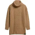 Superdry for woman. W8011743A Brown braided knitted dress (S), Casual, Acrylic, Long sleeve