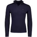 Tommy Hilfiger for man. MW0MW37331 Half-zip pullover with embroidered navy logo (M), Casual, Cotton