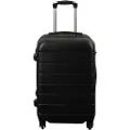Borg Living Kabinkoffert - Hardcase lettvektskoffert - Med 4 hjul - Svart stripe