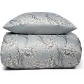 In Style Blomstret dobbelt sengetøy 200x220 cm - Lyseblått sengetøy i vendbart design - Satin sengetøy - sengetøy