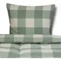 Nordstrand King Size sengetøy 100% bomull - 240x220 cm - Grønn rutet sengesett - dynetrekk