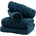 Borg Livinig Badehåndklær 2 stk. i 100% kjemmet bomull - Myke blå håndklær 70x140 cm fra