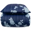 Borg Ekstra mykt sengetøy 140x220 cm - 100% bomullssatin - Blomstret blått sengetøysett - 300 TC sengetøy fra