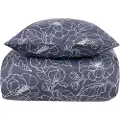 Borg Living Sengetøy 140x220 cm - Blått blomstrete sengesett - sengetøy i polycotton