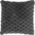 Nordstrand Pyntepute - 45x45 cm - Grå - Fuskepels sofapute - Eksklusiv vaffelstruktur -