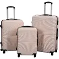 Borg Living Koffertsett - 3 stk. - Hardcase reisekofferter - Nordic nude - Lettvekt kofferter